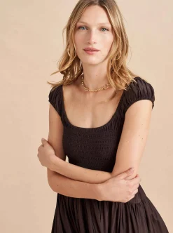 La Ligne Silk Vivian Dress Chocolate Clearance