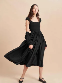 La Ligne Silk Vivian Dress Black Cheap