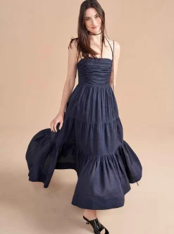 La Ligne Sleeveless Sofia Dress Navy Online