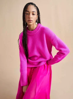 La Ligne Solid Marin Sweater Fuchsia Fashion