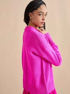 La Ligne Solid Marin Sweater Fuchsia Fashion
