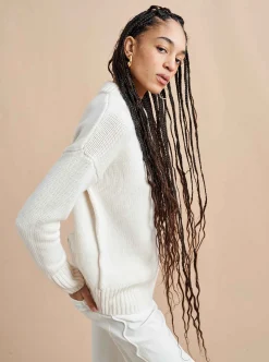 La Ligne Solid Marin Sweater Cream Outlet