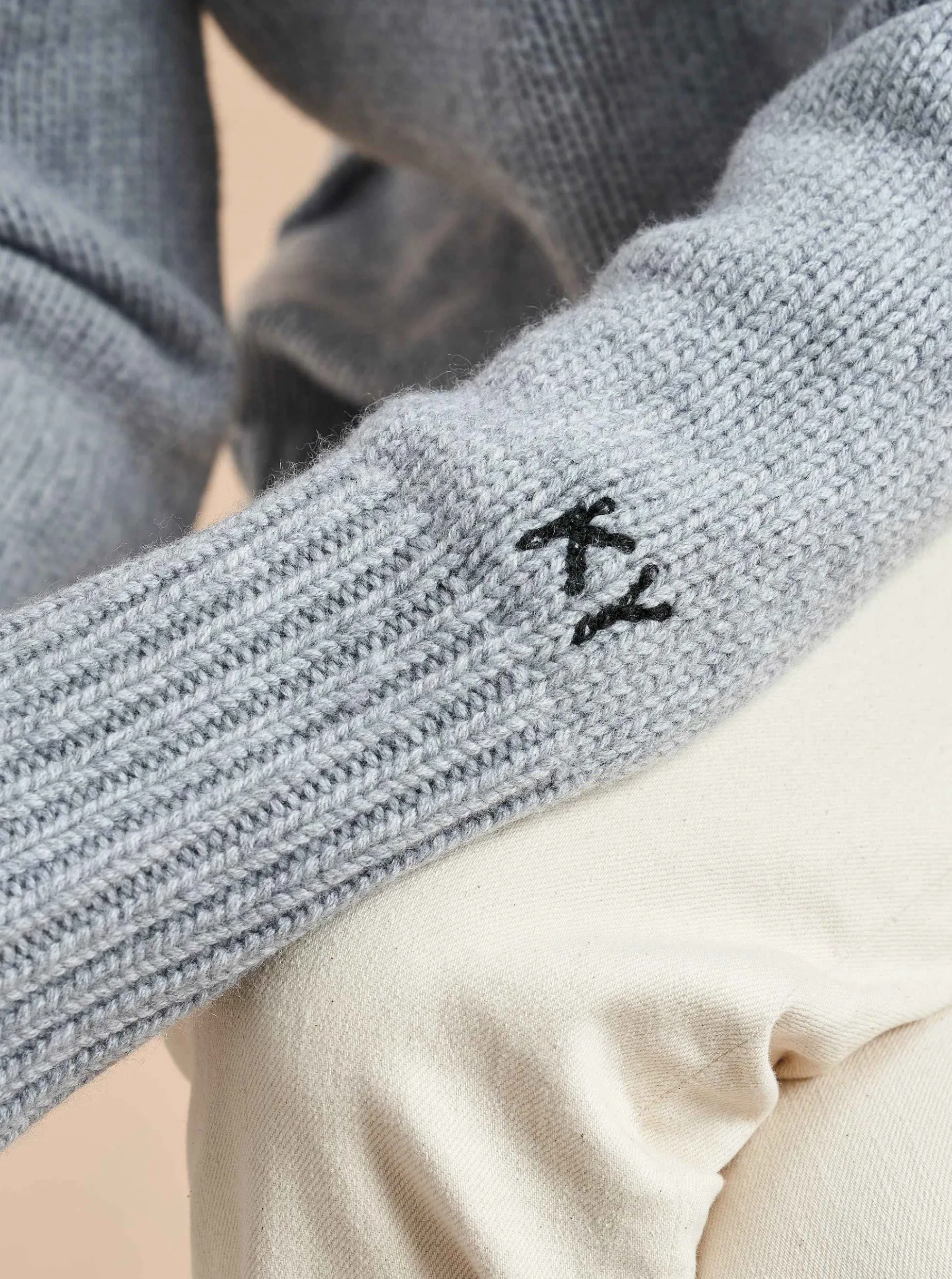La Ligne Solid Marin Sweater Grey Fashion
