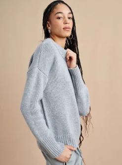 La Ligne Solid Marin Sweater Grey Fashion