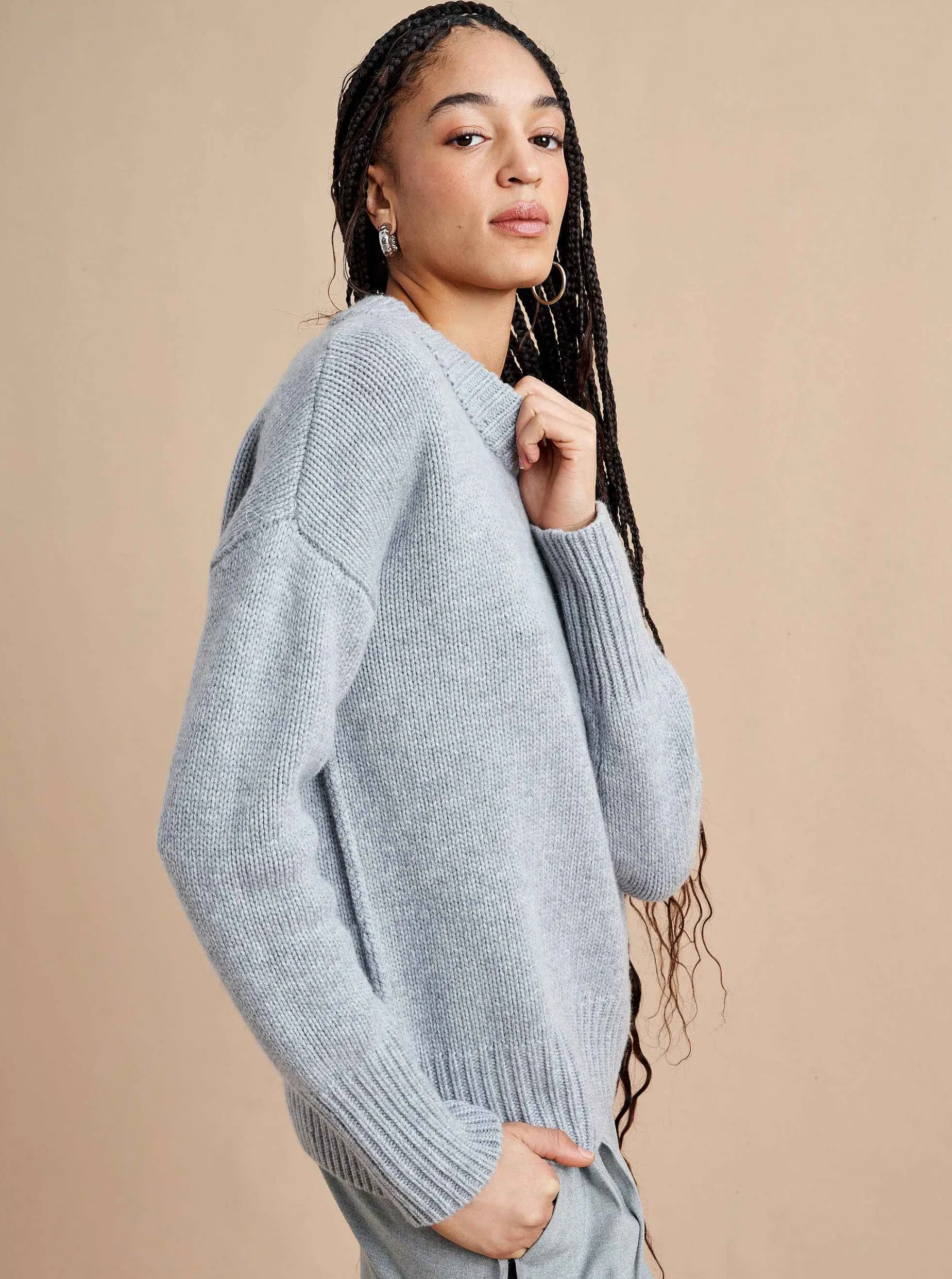La Ligne Solid Marin Sweater Grey Fashion