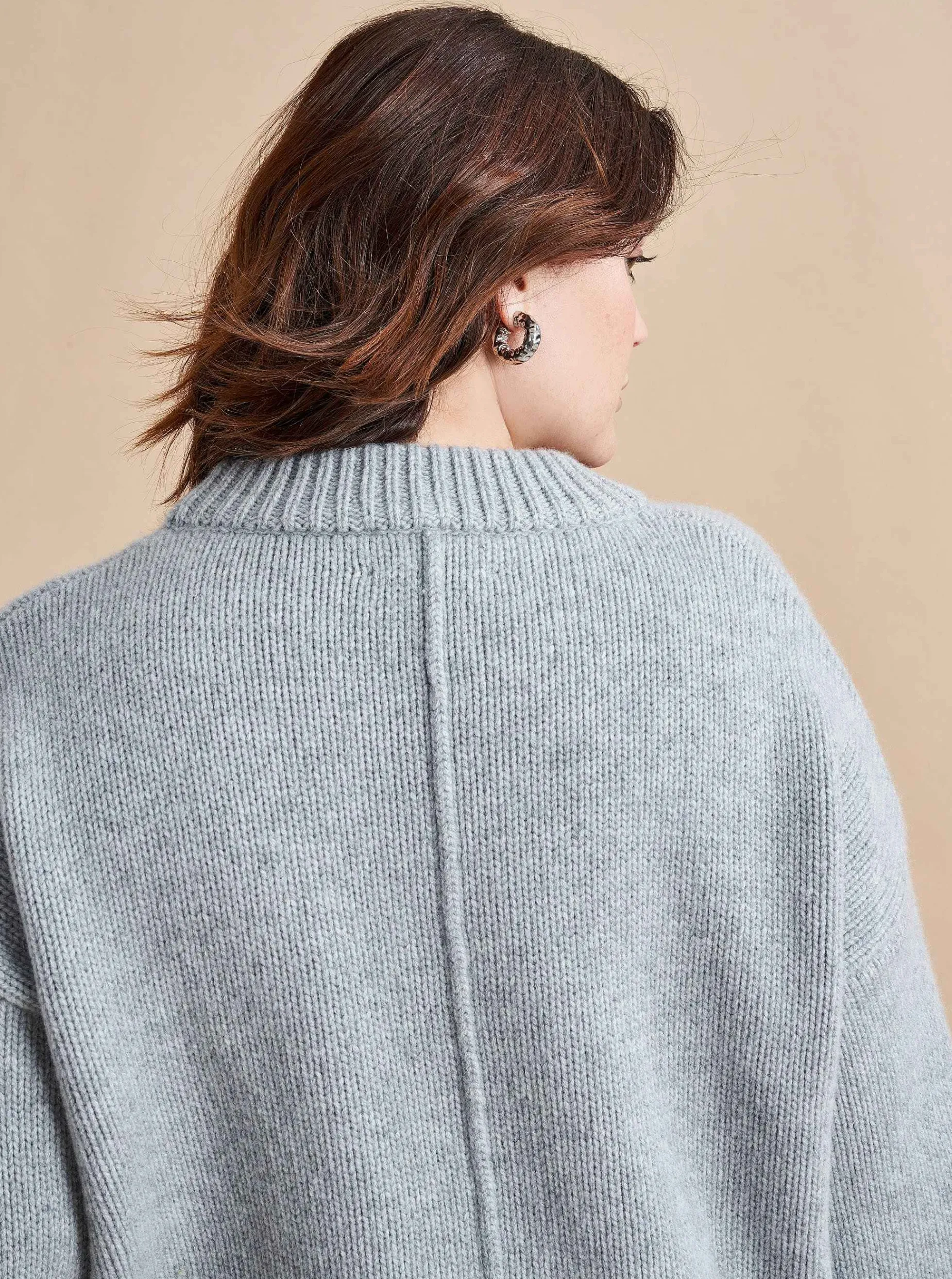 La Ligne Solid Marin Sweater Grey Fashion