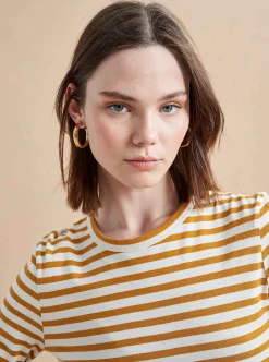 La Ligne Striped Meredith Tee Cream/Mustard Hot