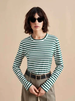 La Ligne Striped Meredith Tee Cream/Hunter Store