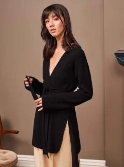 La Ligne Toujours Wrap Cardigan Black Cheap