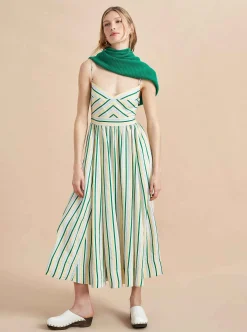 La Ligne Tracy Dress Green/Multi Flash Sale