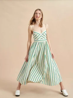 La Ligne Tracy Dress Green/Multi Flash Sale