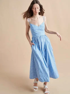 La Ligne Tracy Dress Cornflower Dot Best Sale