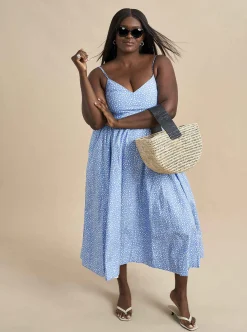 La Ligne Tracy Dress Cornflower Dot Best Sale