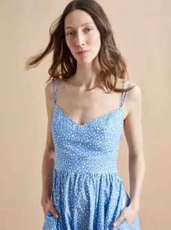 La Ligne Tracy Dress Cornflower Dot Best Sale