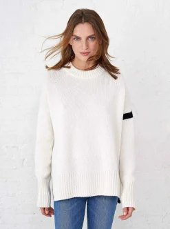 La Ligne Varsity Sweater Cream Flash Sale