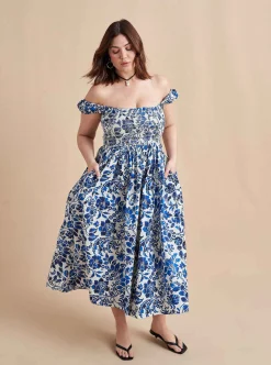 La Ligne Vivian Dress Cobalt/Floral Fashion