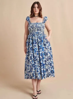 La Ligne Vivian Dress Cobalt/Floral Fashion